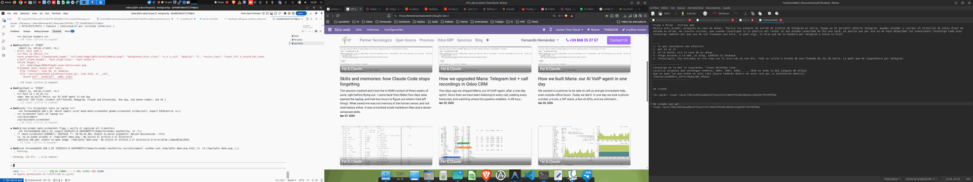 Las tres pantallas del portátil otra vez activas después del fix
